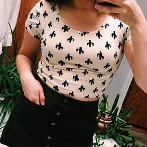 Forever 21 crop top with cacti